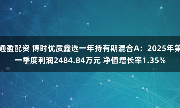 通盈配资 博时优质鑫选一年持有期混合A：2025年第一季度利润2484.84万元 净值增长率1.35%